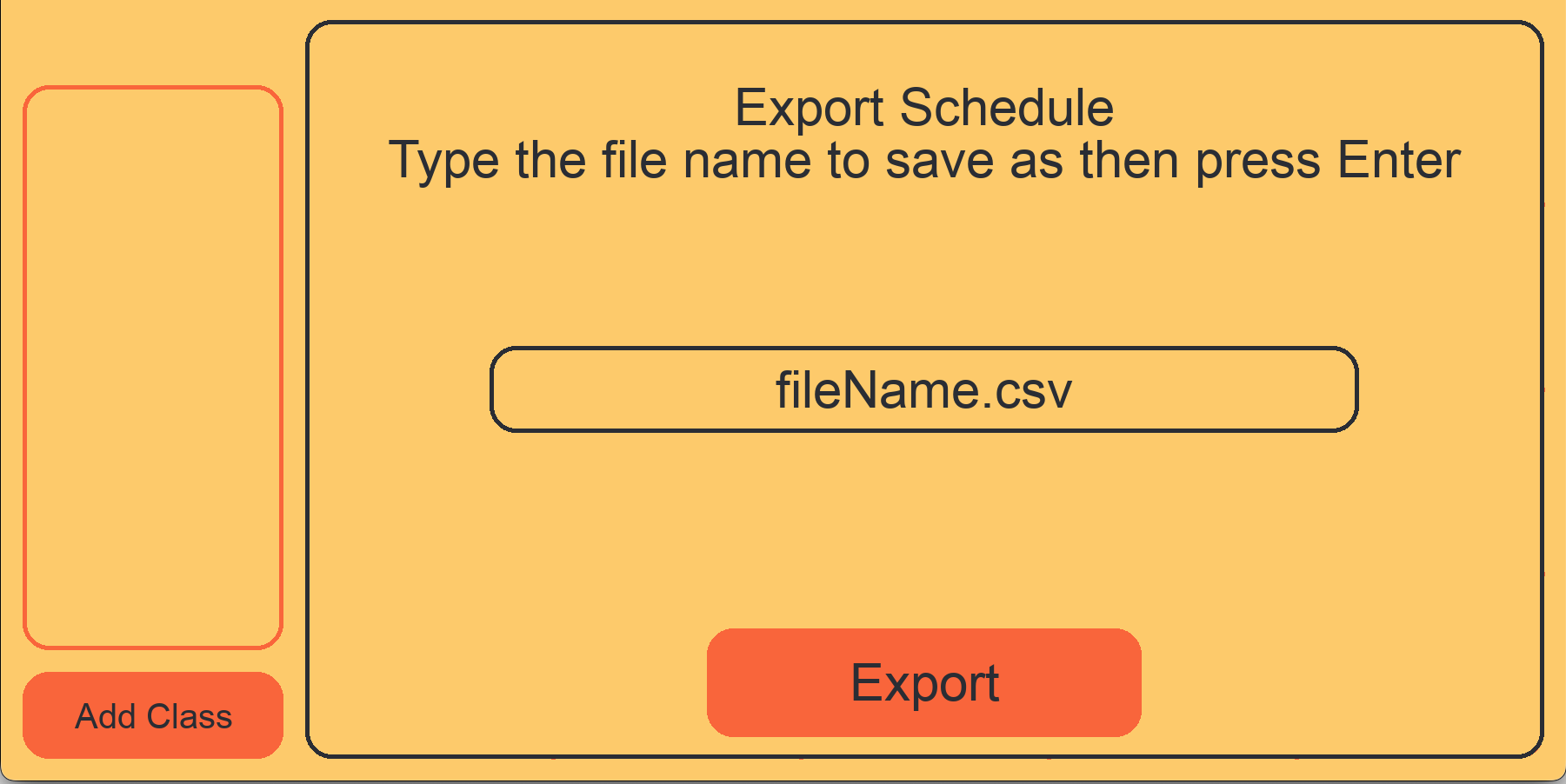 visual representation of the Course Scheduler exporting screen